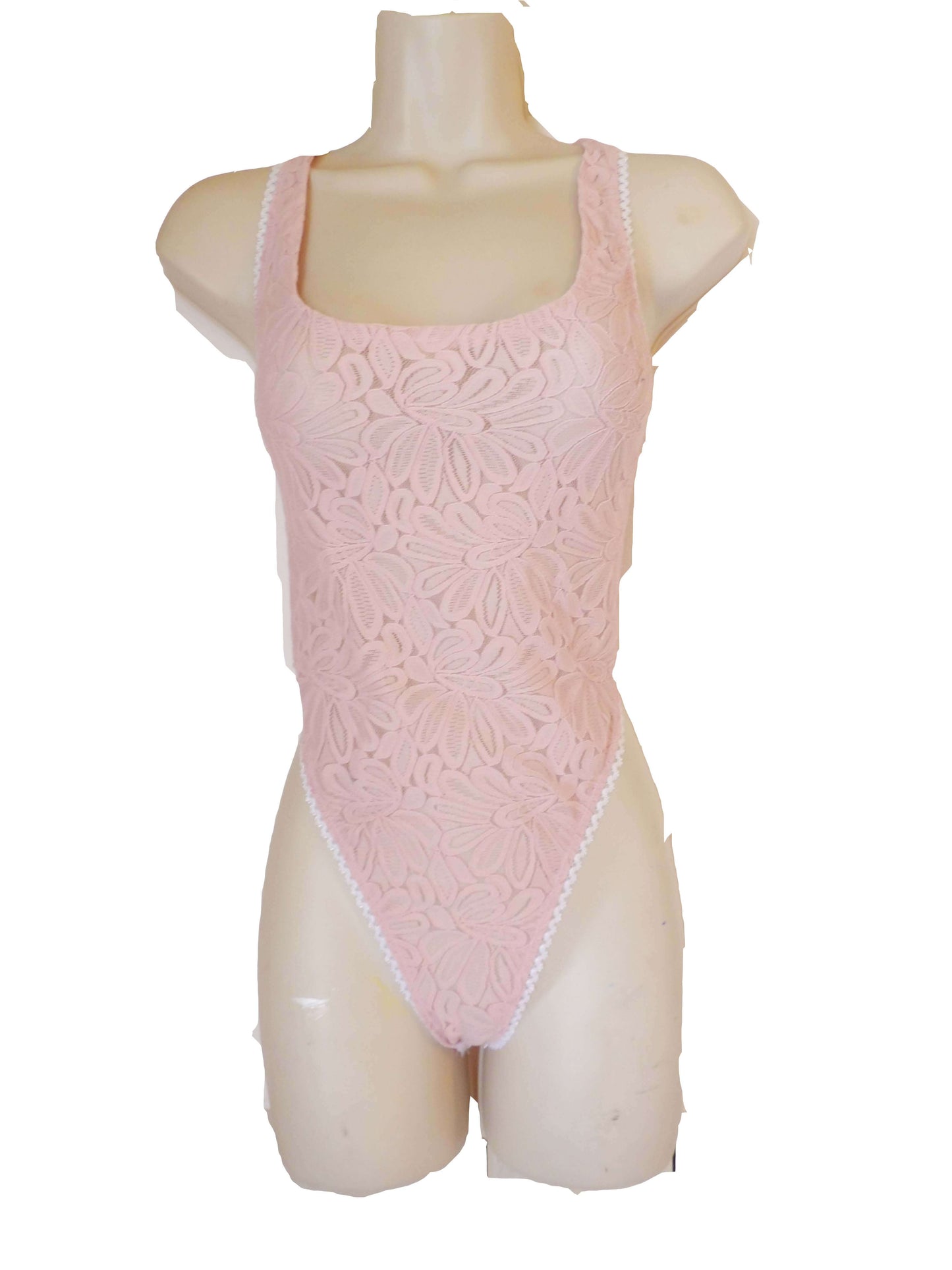Champagne and Flowers Sheer Hooded Thong cut Bodysuit