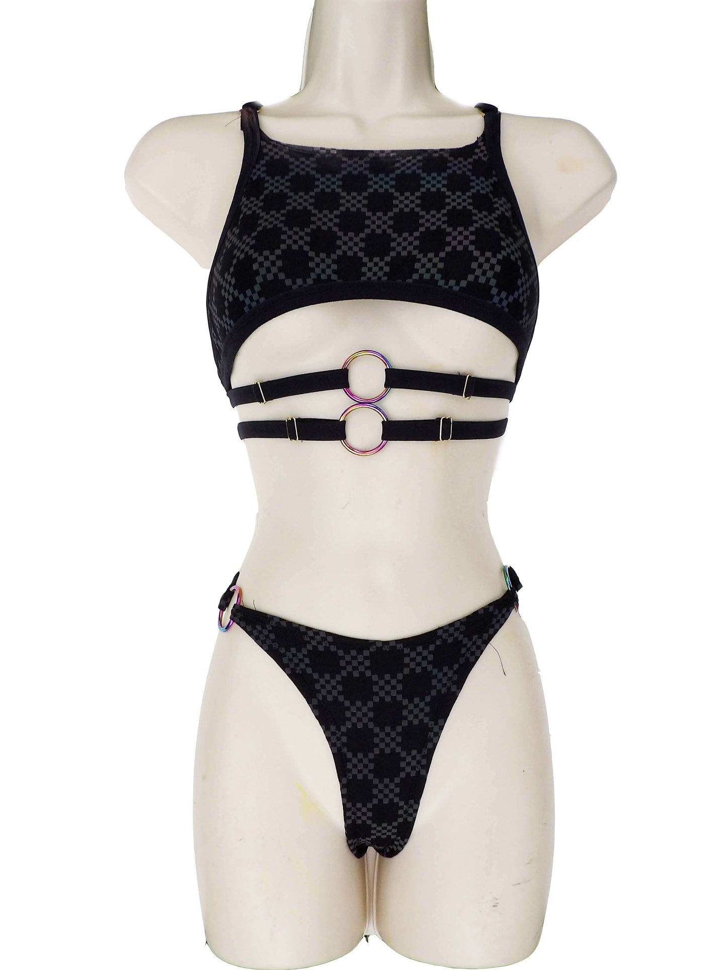 Mini Checks Micro Thong with O Ring hip detail