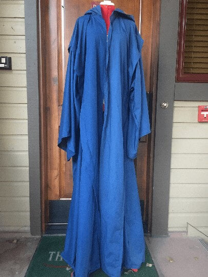 True Blue Mage, Sorcerers, Wizard Robe with oversized hood and giant sleeves