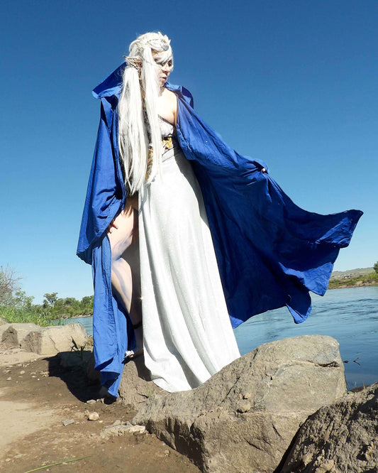 water creature costume in blue full robe
