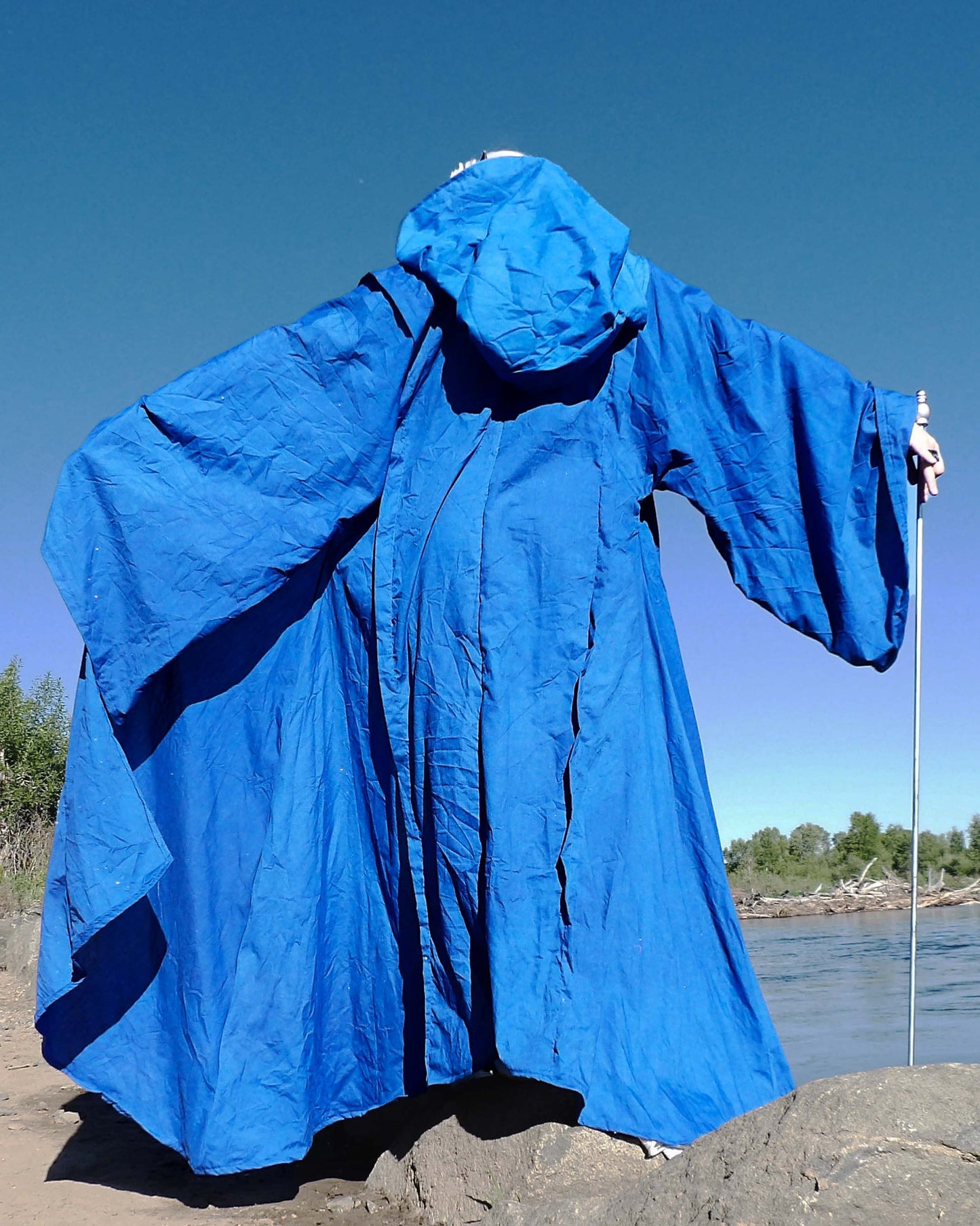 back of full costume robe on model