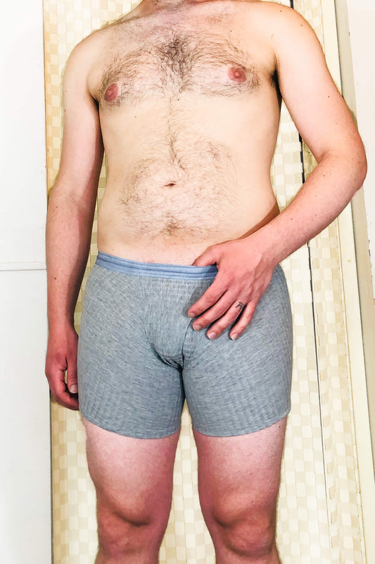 Ribbed Gray Boxer Briefs