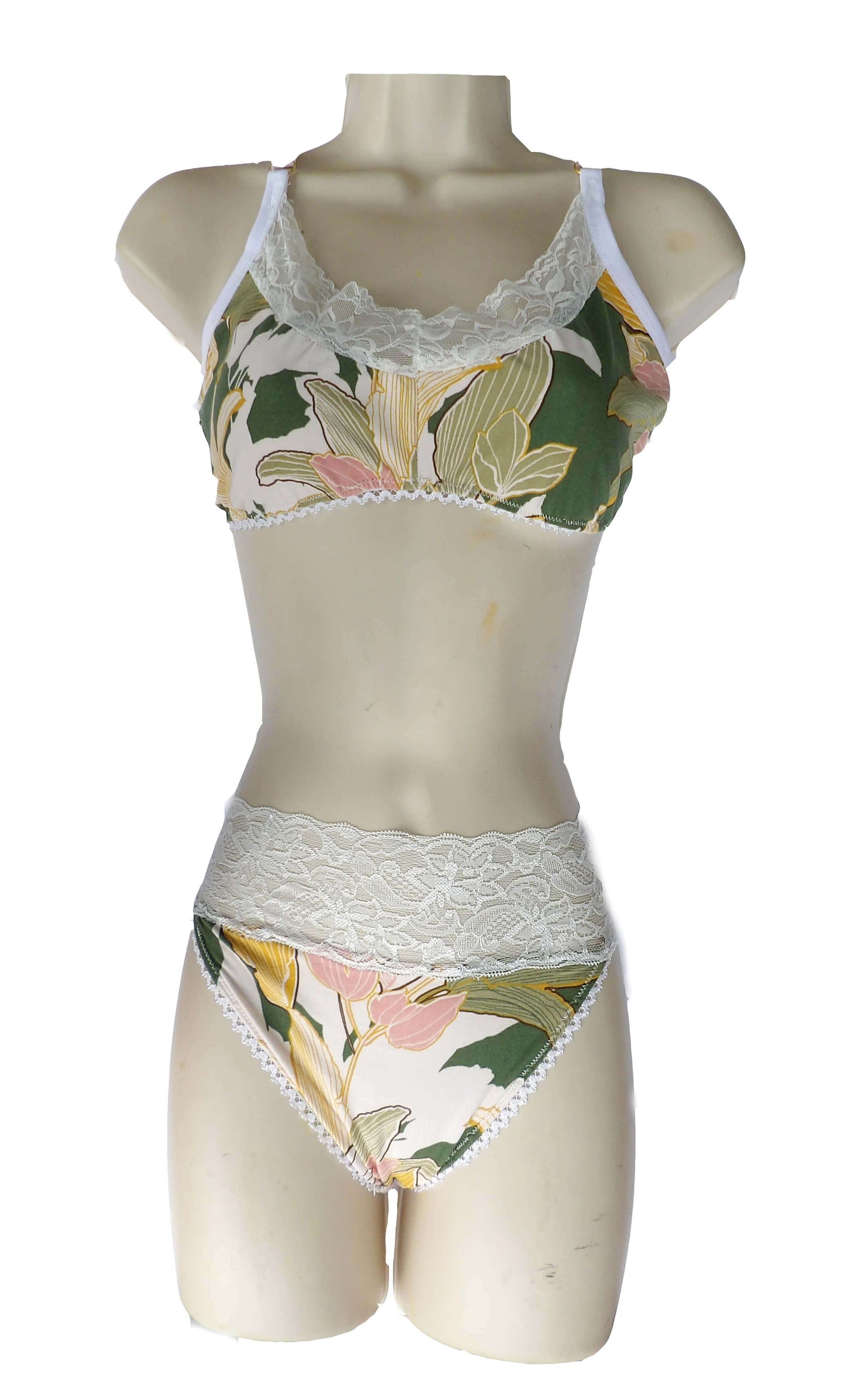floral lingerie on mannequin