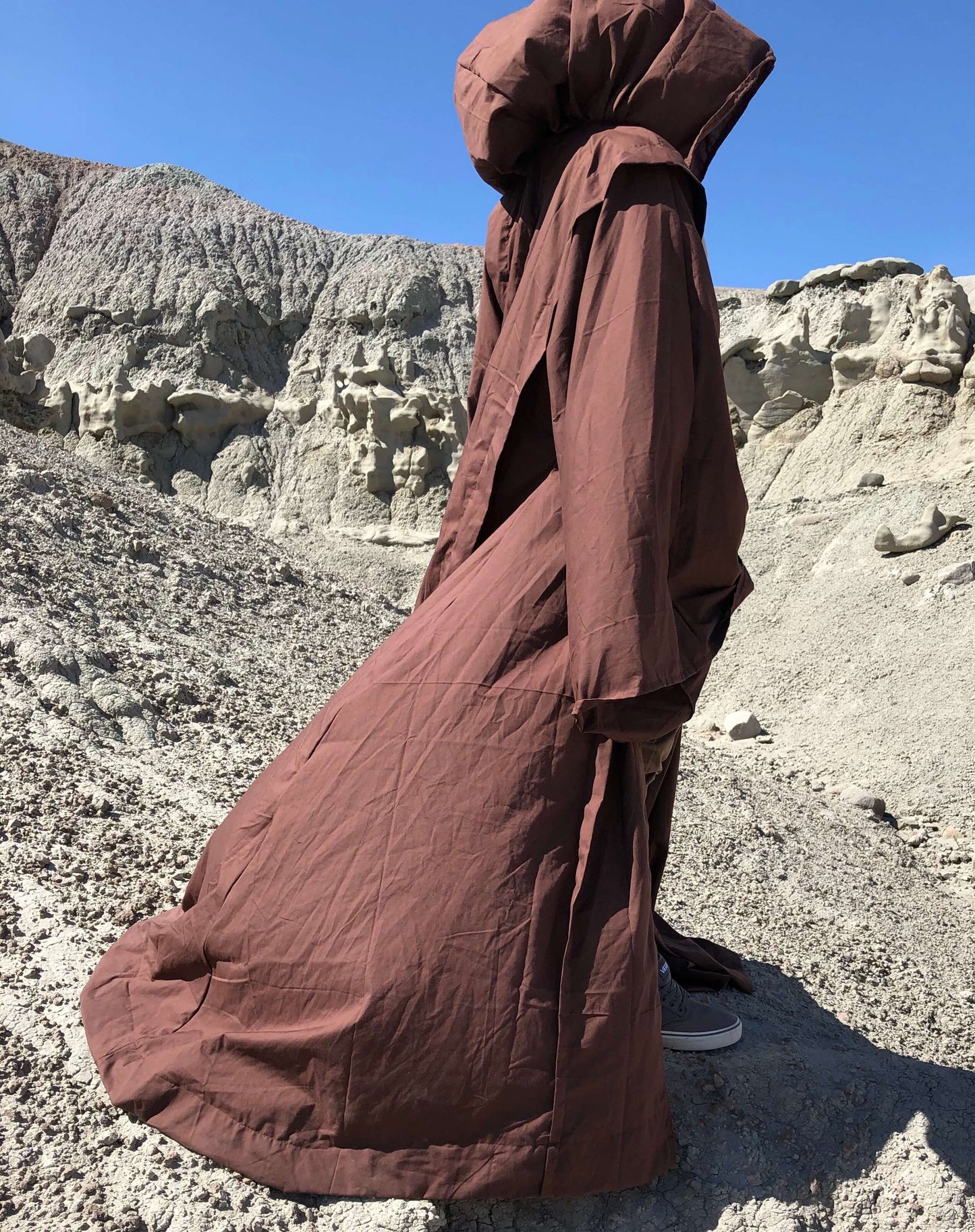 Brown Full Cloak with Hood Jedi robe - master jedi robe - padawan robe - brown robe with giant hood and oversized sleeves