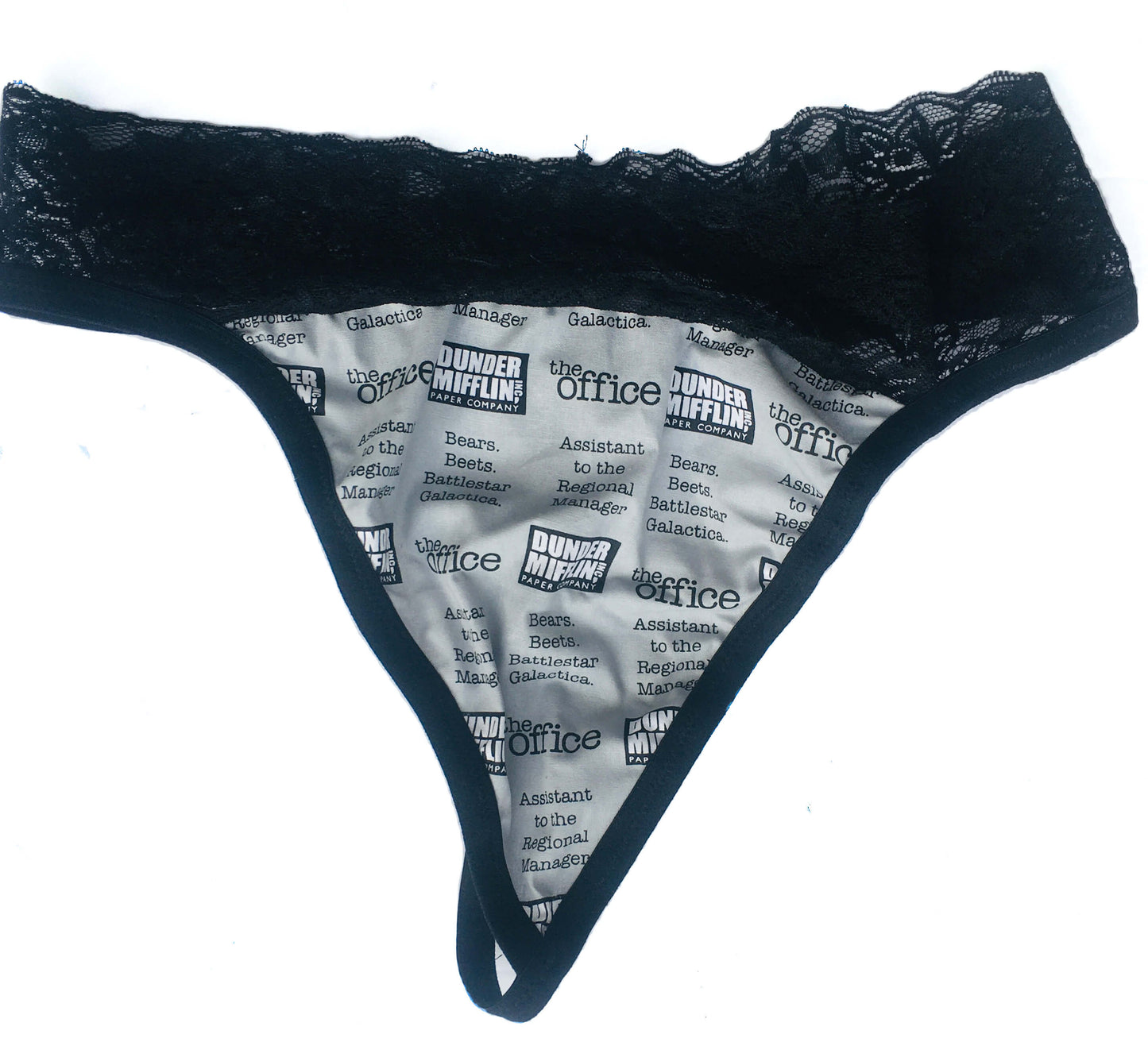 Dunder Mifflin Black Lace G-String Thong
