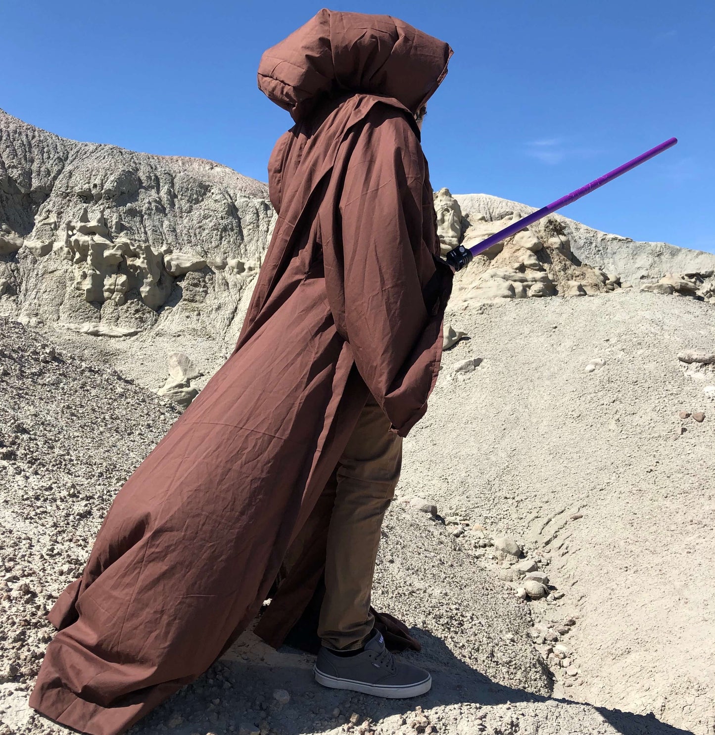 Brown Full Cloak with Hood Jedi robe - master jedi robe - padawan robe - brown robe with giant hood and oversized sleeves