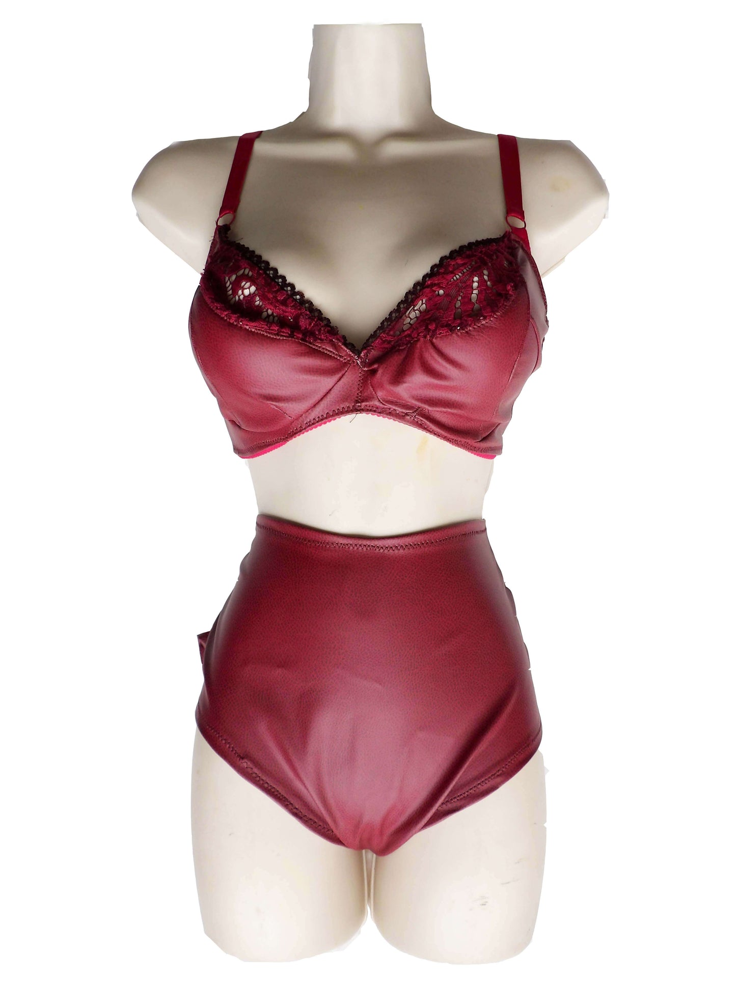 Leather and Lace Half Cup Demicup Bra Tshirt Bra