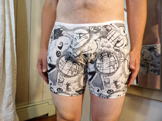 man in jack skellington print boxer briefs