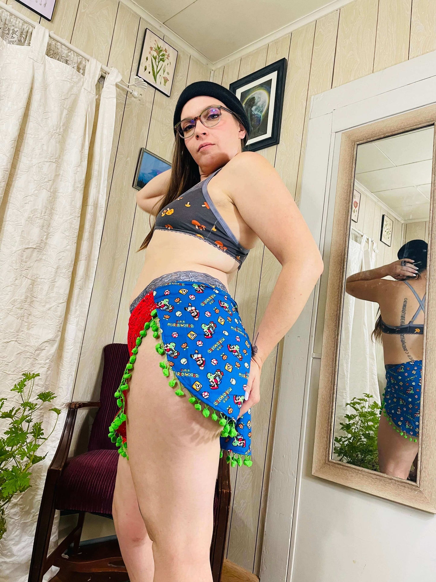 Mushrooms on Gray Essential Bralette