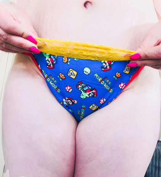Mario Yellow Lace Gstring Thong