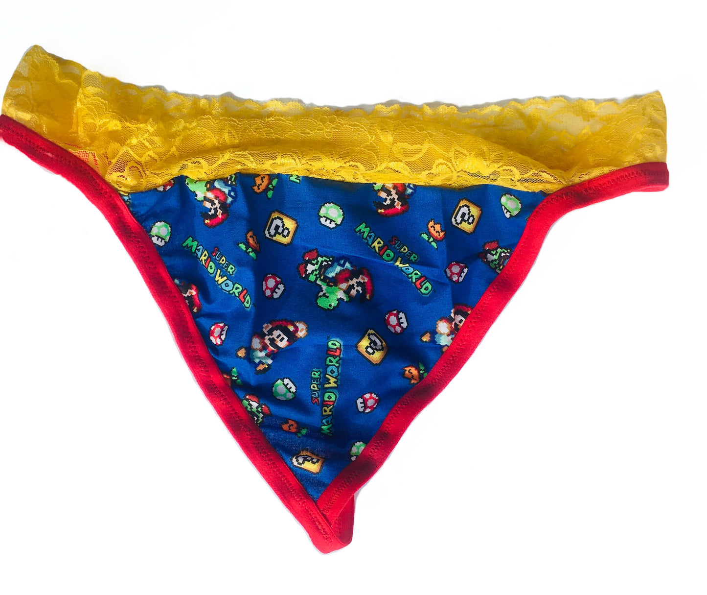 Mario Yellow Lace Gstring Thong