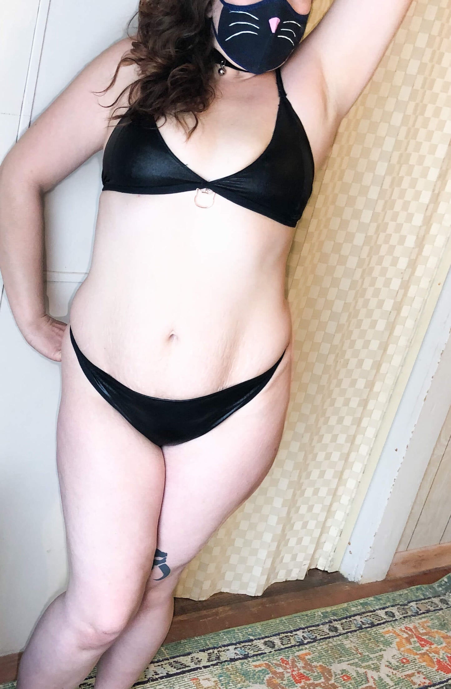 Black Cat Triangle Bralette