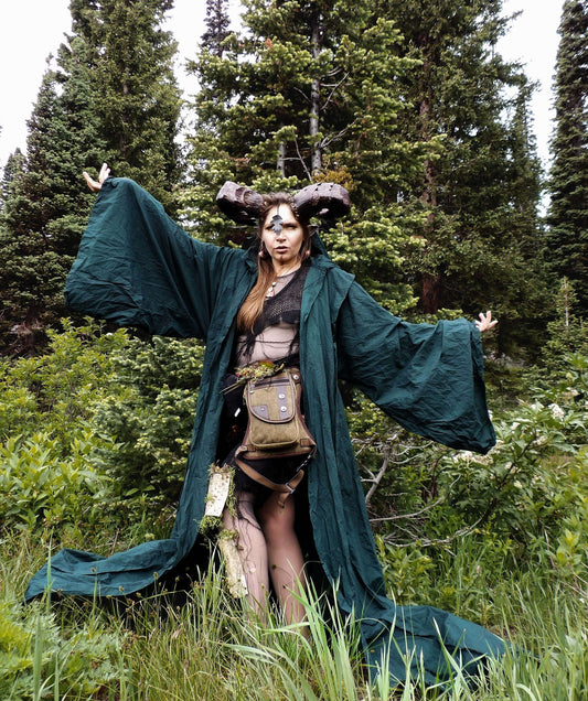 green occult full robe