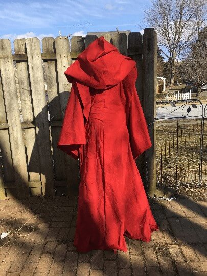 Red Occult Robe with Oversized Sleeves and Giant Hood, red witch robe warlock robe, blood red hooded cloak, red hooded robe