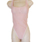 Champagne and Flowers Sheer Hooded Thong cut Bodysuit