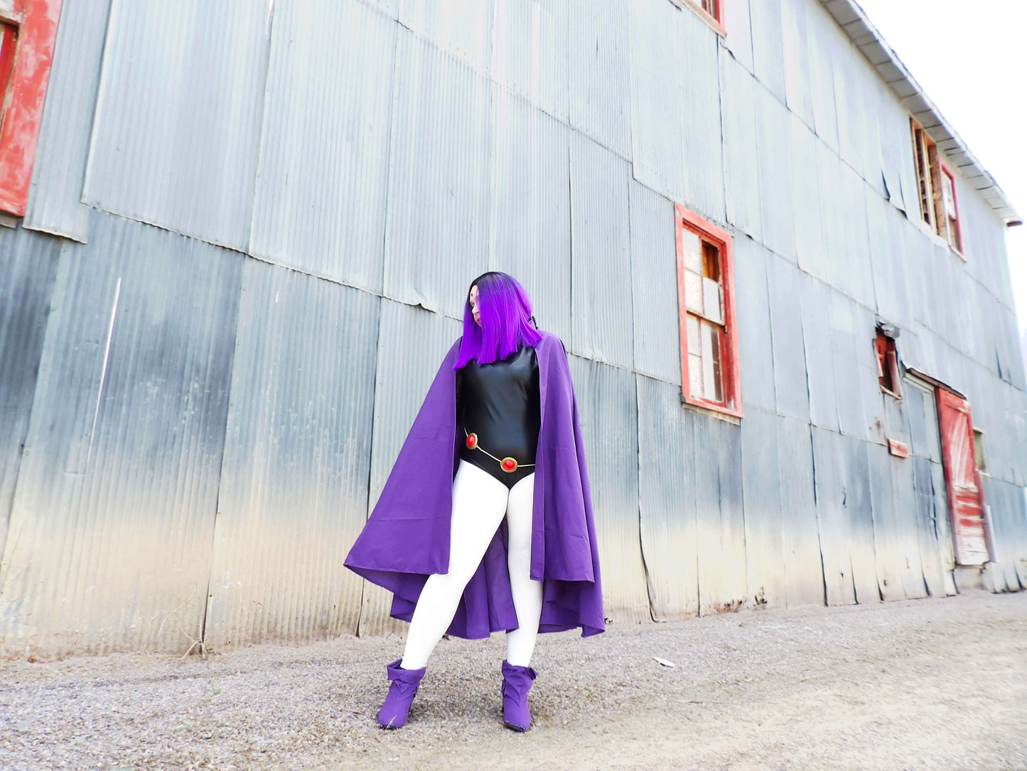 Raven Inspired Royal Purple Cape with Peak Hood Teen Titans