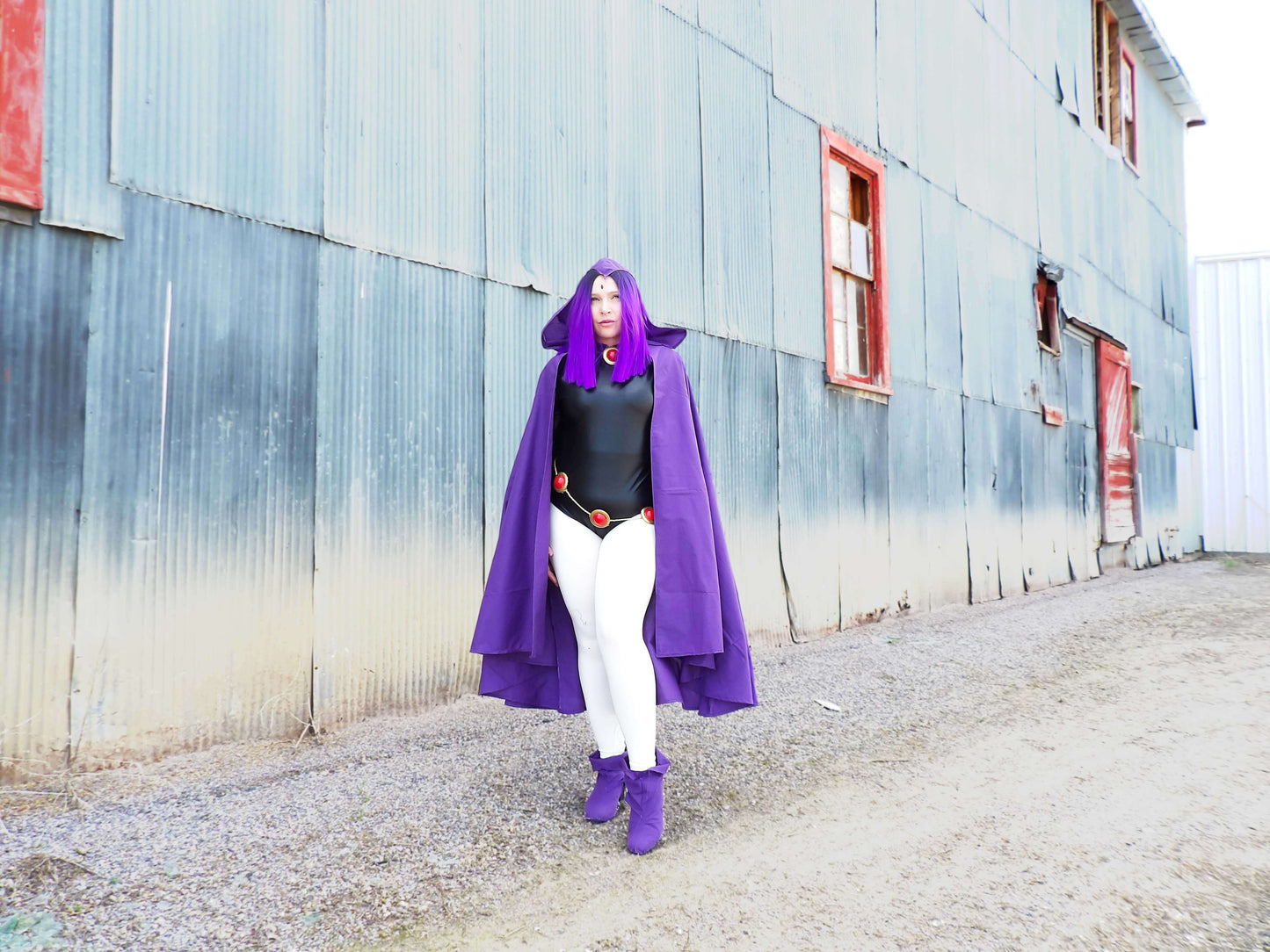 Raven Inspired Royal Purple Cape with Peak Hood Teen Titans