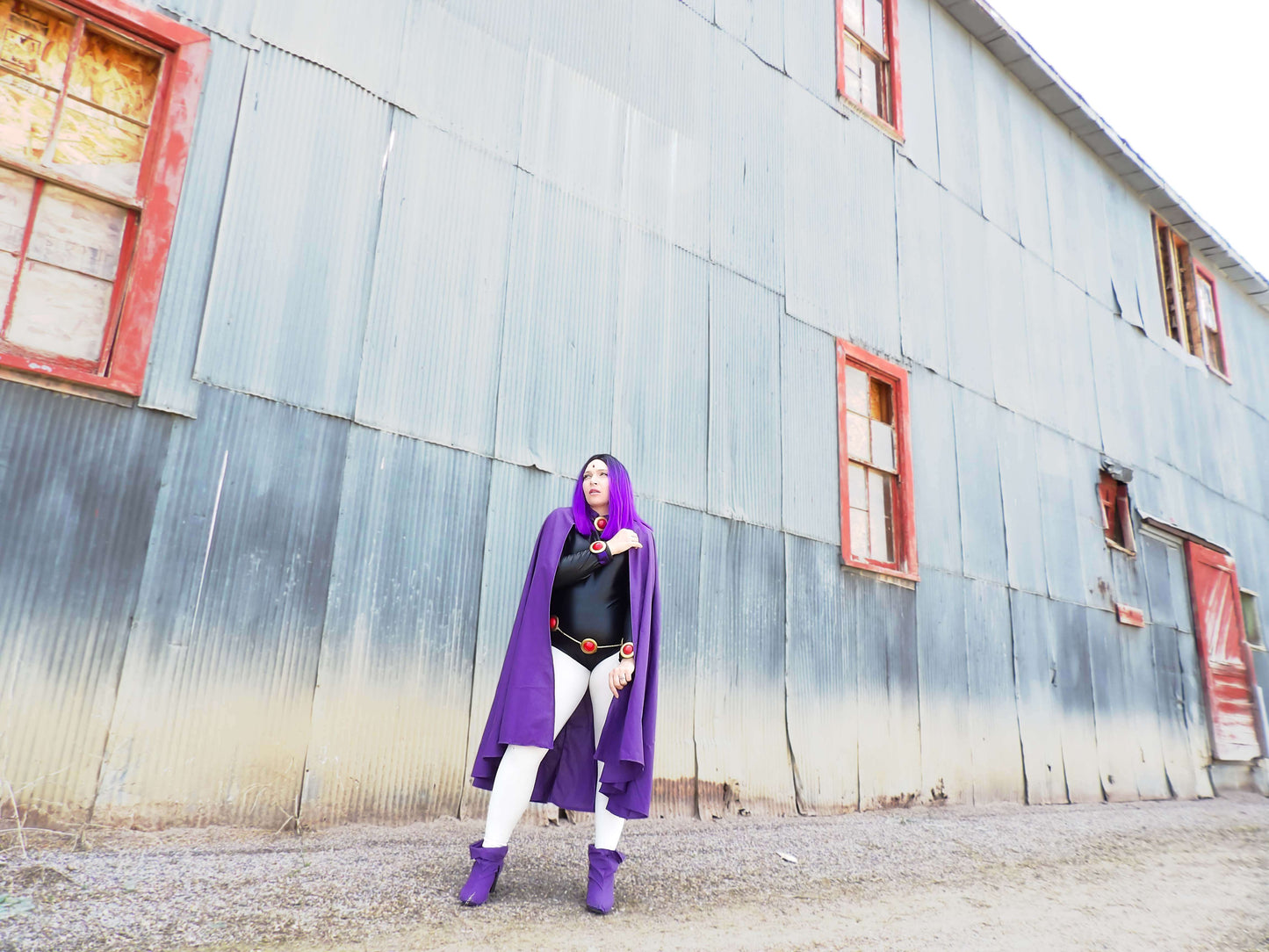Raven Inspired Royal Purple Cape with Peak Hood Teen Titans