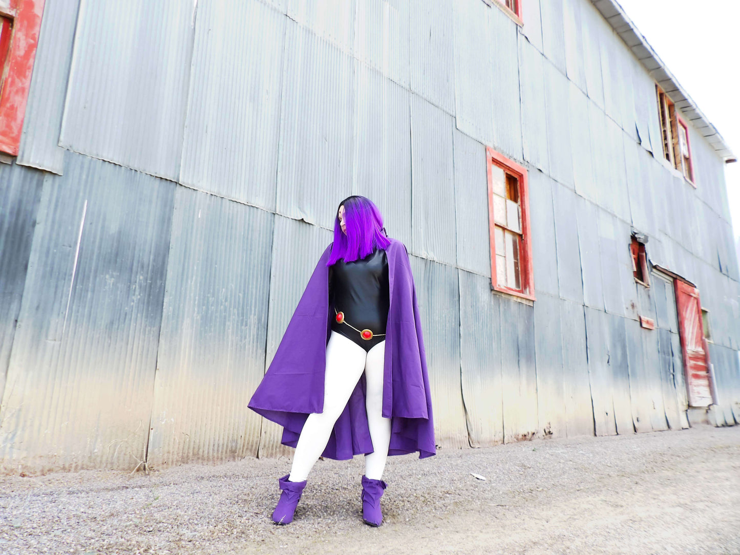 Teen Titans Raven Inspired Sleek Black Bodysuit with Zipper at Back