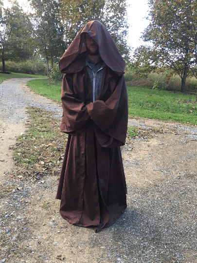 Jedi robe - master jedi robe - padawan robe - brown robe with giant hood and oversized sleeves