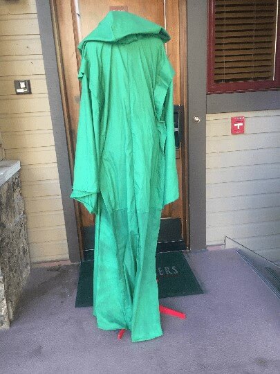 Green TheaterRobe, Full Cloak with oversized hood and Giant sleeves for costume or ceremony