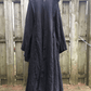 100%l inen black hooded cloak with oversized hood and giant bell sleeves