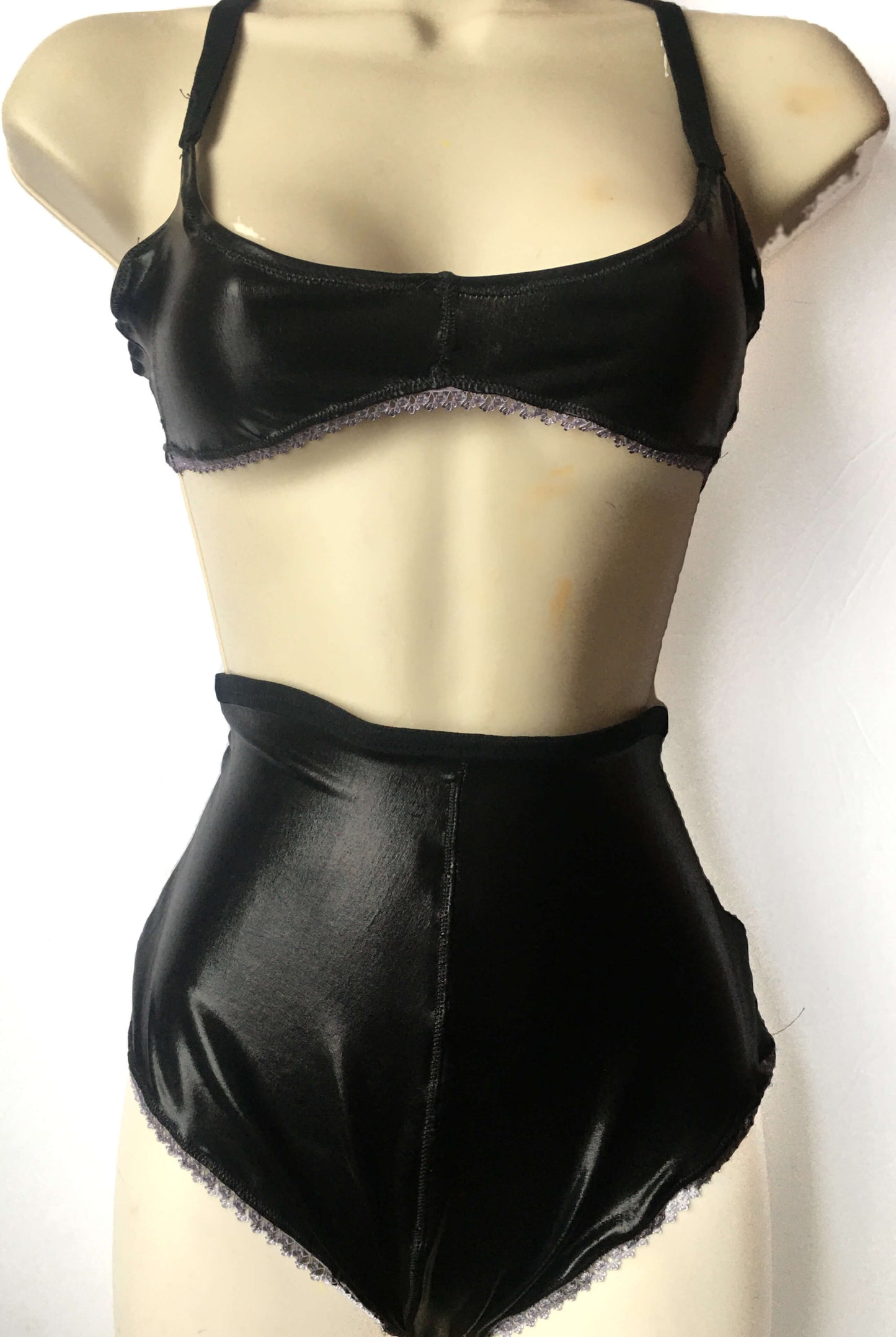 Sleek black high waist and high thigh Brazilian style undies