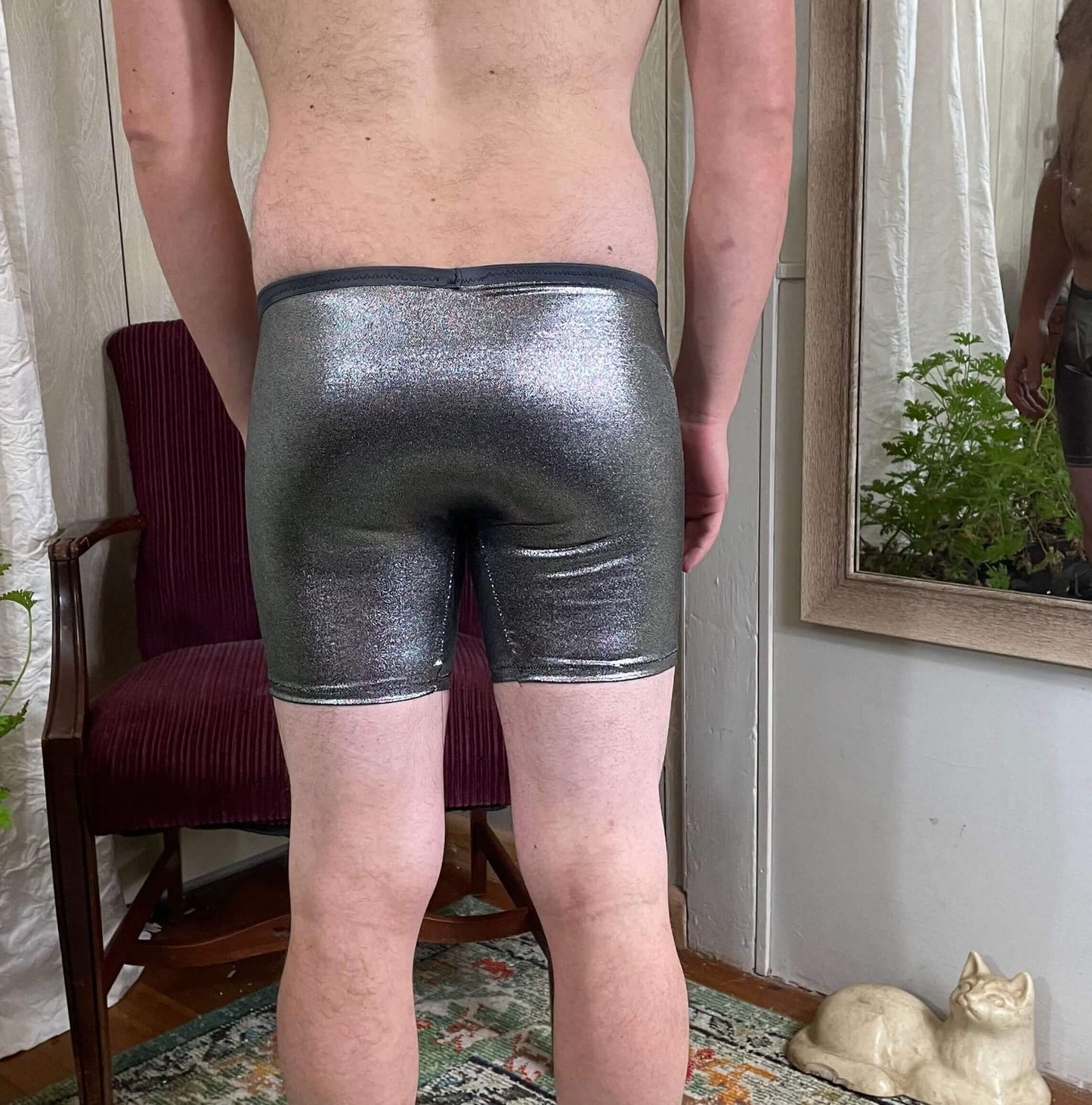 Super Shiny Silver Boxer Briefs