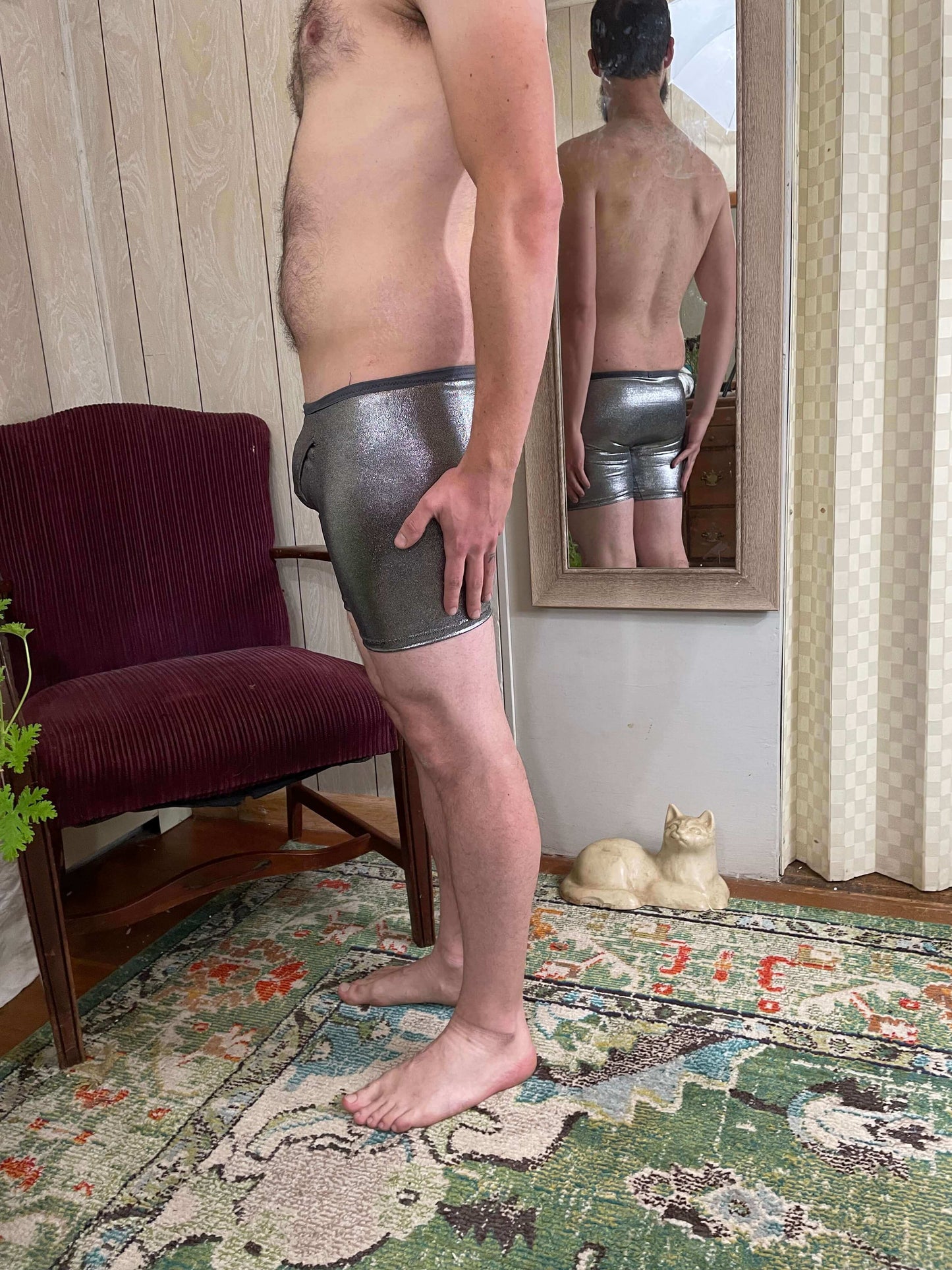 Super Shiny Silver Boxer Briefs