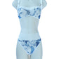 unique blue marbled lingerie on mannequin