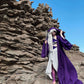 Majestic Purple Robe with Oversized Hood and Bell Sleeves