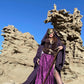 Midnight Purple Occult Robe with Oversized Hood and Large bell sleeves