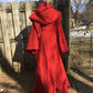Red Occult Robe with Oversized Sleeves and Giant Hood, red witch robe warlock robe, blood red hooded cloak, red hooded robe