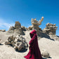 Rose Red Occult Robe with Front Closures and Giant Hood and Oversized sleeves, red witch robe, warkock robe, blood red cloak, wine red robe