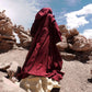 Rose Red Occult Robe with Front Closures and Giant Hood and Oversized sleeves, red witch robe, warkock robe, blood red cloak, wine red robe