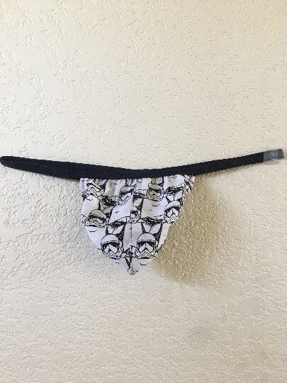 Mens sexy stormtroopers on march gstring triangle back thong for men featuring the 501st storm troopers on alert